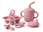 Kit Copo Tampa + Forminha Picolé Silicone Bpa Free Infantil Rosa