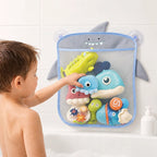 Saco Organizador Brinquedos Banho Bebê Ventosa Porta Treco Cinza