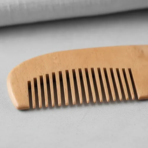Pente Bebê Mini Madeira Natural Sustentável Anti Frizz Bolsa Bambu - imagem 7