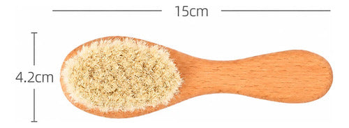 Escova Bebê Cerdas Macias Toque Suave De Madeira Natural Bambu - imagem 4