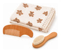 Kit Presente Maternidade Recém Nascido Manta Escova Premium Bege