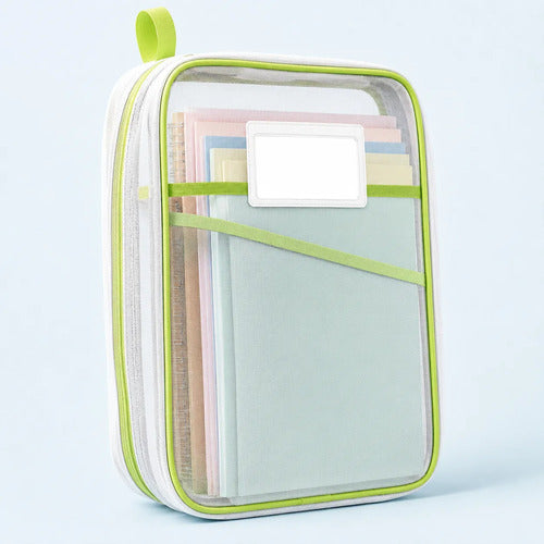 Pasta Organizadora A4 Zíper Escolar Escritório Documentos Verde-claro - imagem 2