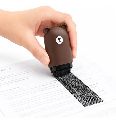 Carimbo Rolo Privacidade Dados Pessoais Confidenciais Preto Marrom - imagem 2