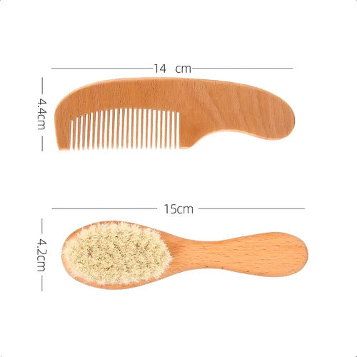 Kit Presente Maternidade Recém Nascido Manta Escova Premium Bege - imagem 4