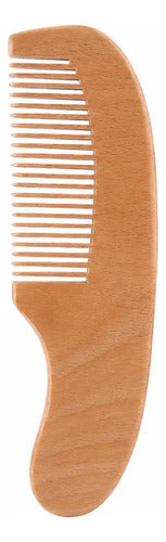 Pente Bebê Mini Madeira Natural Sustentável Anti Frizz Bolsa Bambu