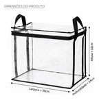Caixa Organizadora Transparente Dobrável Impermeável Ziper Transparente Liso - imagem 5