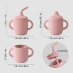 Kit Copo Tampa + Forminha Picolé Silicone Bpa Free Infantil Rosa - imagem 7