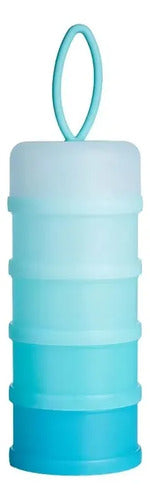 Dispensador Fórmula Porta Leite Pó Bebê Divisórias Portátil Azul-celeste - imagem 2