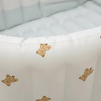 Banheira Inflável Bebê Portátil Encosto Dobrável Segurança Branco Urso - imagem 8