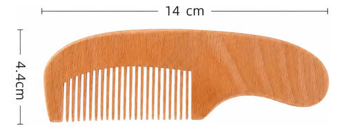 Pente Bebê Mini Madeira Natural Sustentável Anti Frizz Bolsa Bambu - imagem 4
