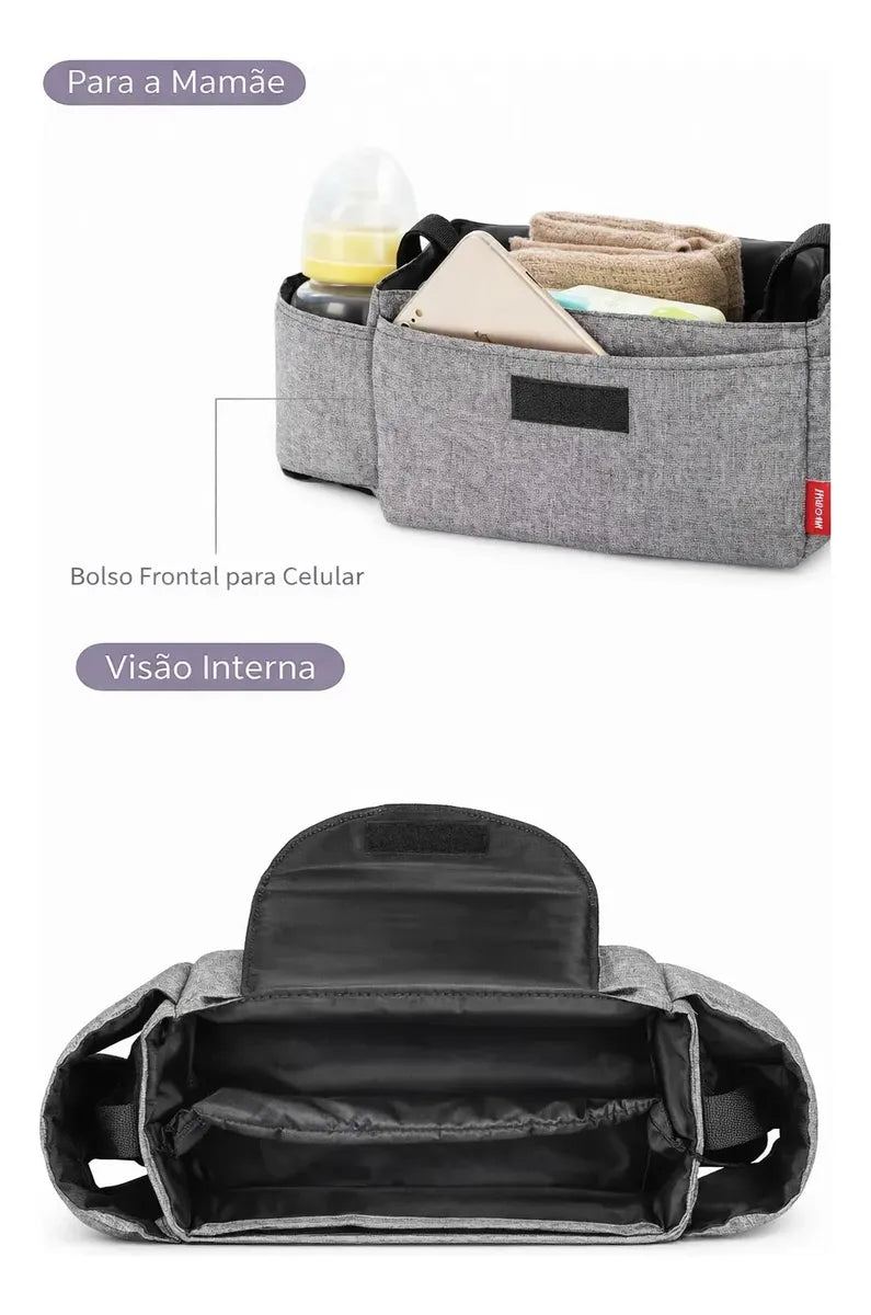 Bolsa Organizadora Carrinho Bebê Mamadeira Fralda Premium