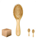 Kit 2 Escova Cabelo Bambu Anti Frizz Antiestático Ecológica