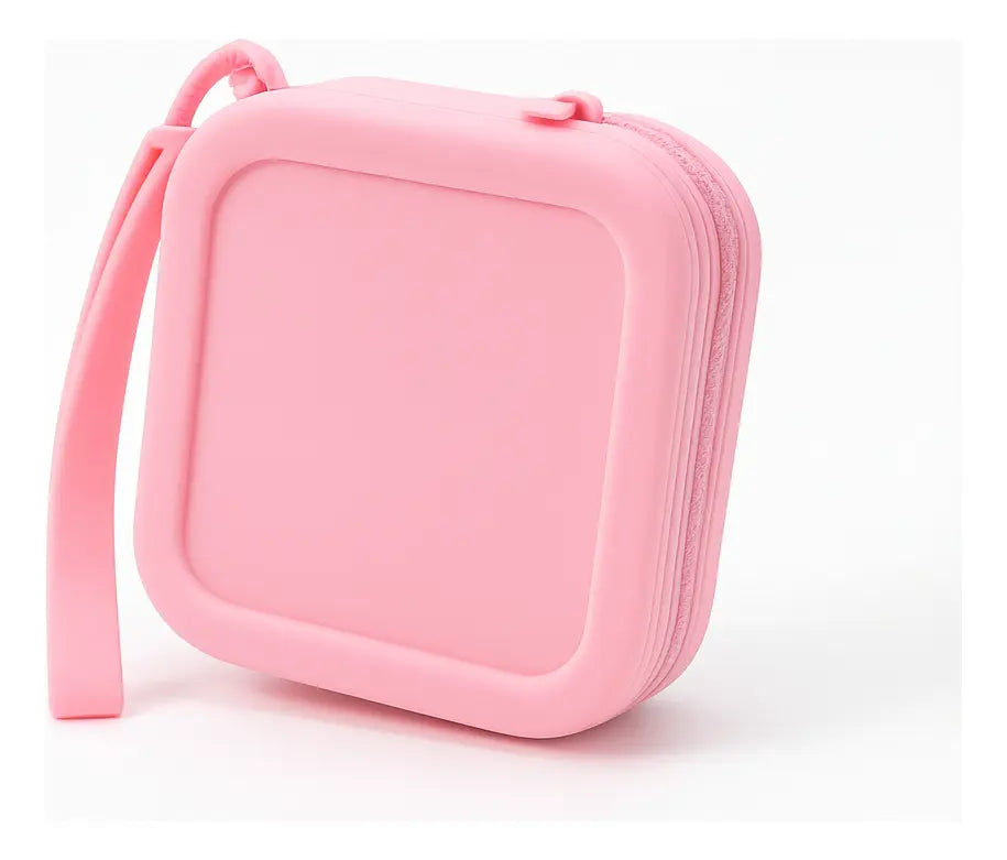 Mini Bolsa Silicone Impermeável Zíper Porta Objetos Praia
