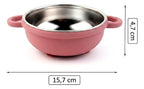 Kit 2x Tigelas Prato Infantil Inox Silicone Ventosa Premium