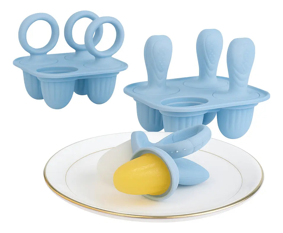 Kit Forma De Picolé Mordedor Bebê Silicone Premium Bpa Free