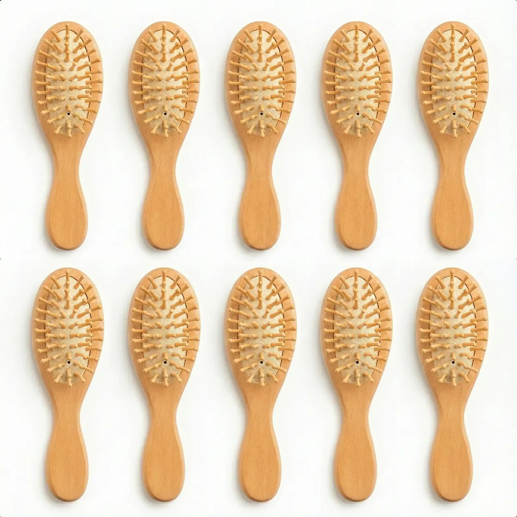 Kit 10 Mini Escovinha Cabelo Antifrizz Bolsa Viagem Brinde