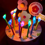 6 Velas Decorativas Chamas Coloridas Bolo Festa Infantil