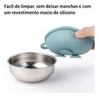 Tigela Infantil Inox Bowl Com Ventosa Antiderrapante