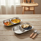 Prato Papinha Bebê Inox 304 Duplo Blw Infantil Livre Bpa