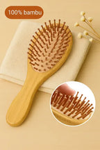 Escova Cabelo Raquete Bambu Anti Frizz Antiestática