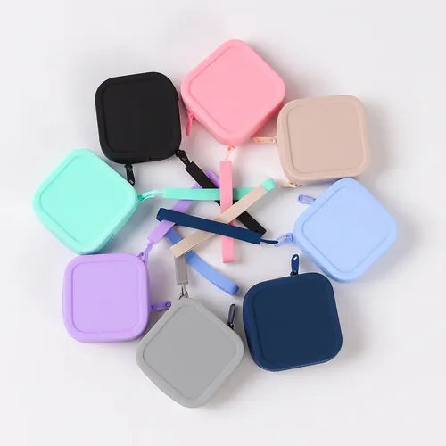 Mini Bolsa Organizadora Silicone Zíper Impermeável Praia