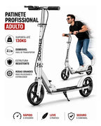 Patinete Scooter Profissional Jovem Adulto Dobrável 100kg