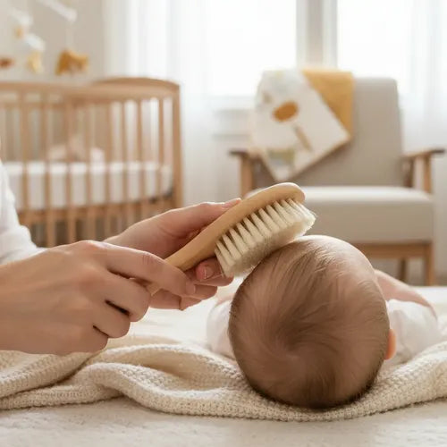 Kit Cabelo Bebê Bambu Cerdas Naturais 3 Peças