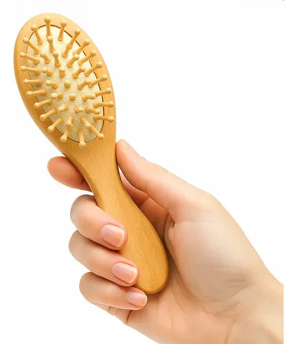 2x Escova De Cabelo Família De Bambu Anti Frizz Durável