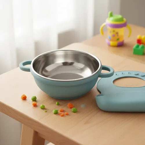 Tigela Infantil Inox Bowl Com Ventosa Antiderrapante