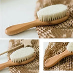 Kit Cabelo Bebê Bambu Cerdas Naturais 3 Peças