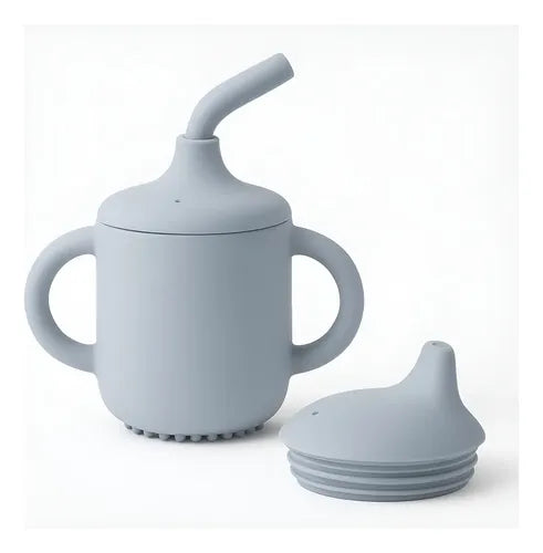 Copo Silicone Infantil Treinamento Livre De Bpa Canudo Tampa