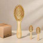 Kit 2 Escova Cabelo Bambu Anti Frizz Antiestático Ecológica