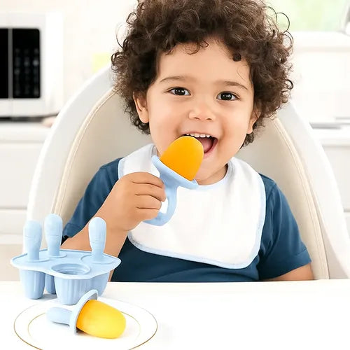 Kit Infantil Tigela Inox + Forminha Picolé Silicone Bpa Free