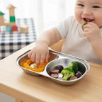 Prato Papinha Bebê Inox 304 Duplo Blw Infantil Livre Bpa
