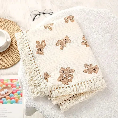 Manta Bebê Musselina 100% Algodão Natural Coberta Swaddle