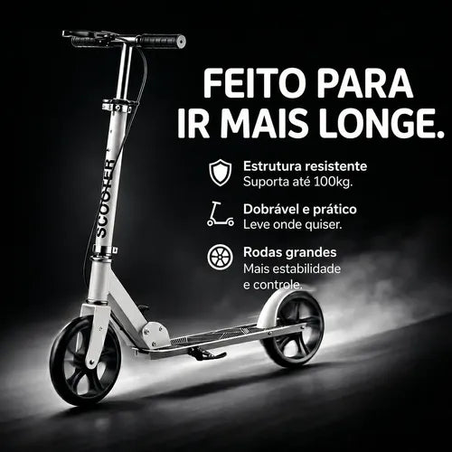 Patinete Scooter Profissional Jovem Adulto Dobrável 100kg