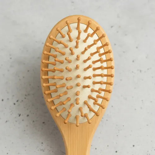 2x Escova De Cabelo Família De Bambu Anti Frizz Durável