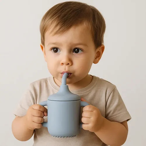 Copo Silicone Infantil Treinamento Livre De Bpa Canudo Tampa