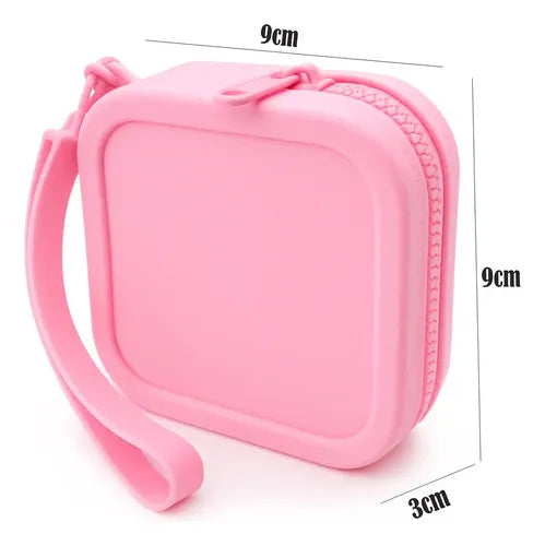 Mini Bolsa Silicone Impermeável Zíper Porta Objetos Praia