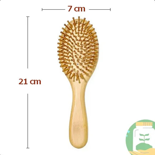 Kit 2 Escova Cabelo Bambu Anti Frizz Antiestático Ecológica