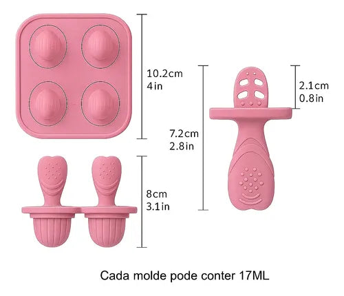 Forminha Forma Picolé Sorvete Peitolé Bebê Minizen