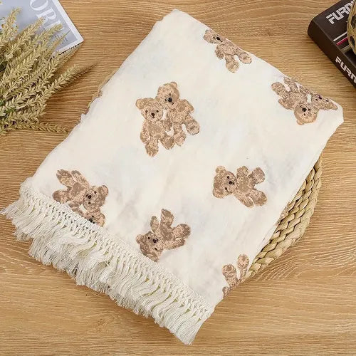 Manta Bebê Musselina 100% Algodão Natural Coberta Swaddle
