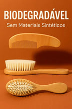 Kit Cabelo Bebê Bambu Cerdas Naturais 3 Peças