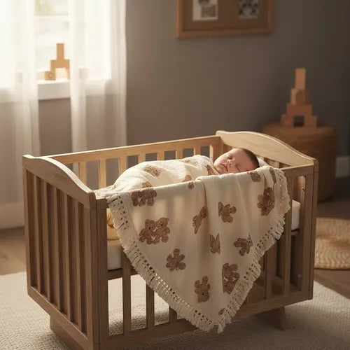 Manta Bebê Musselina 100% Algodão Natural Coberta Swaddle
