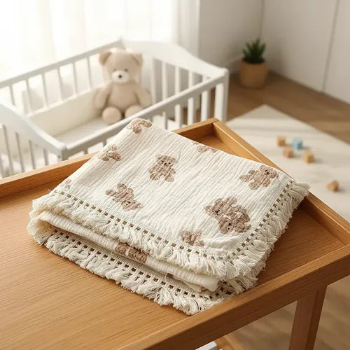 Manta Bebê Musselina 100% Algodão Natural Coberta Swaddle
