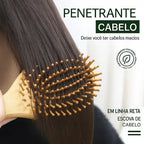 Escova Cabelo Raquete Bambu Anti Frizz Antiestática