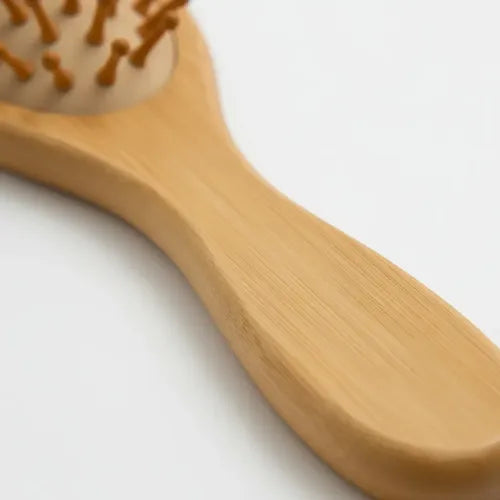2x Escova De Cabelo Família De Bambu Anti Frizz Durável