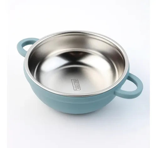 Kit Infantil Tigela Inox + Forminha Picolé Silicone Bpa Free