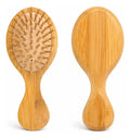 2x Mini Escova Antifrizz Bambu 14cm Para Bolsa