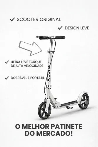 Patinete Scooter Profissional Jovem Adulto Dobrável 100kg